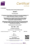 ISO 14001:2015 certificate by Afnor